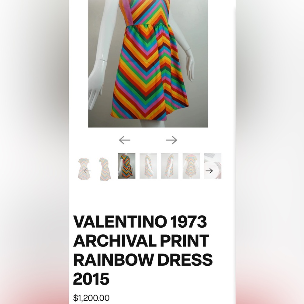 Valentino Rainbow Chevron Dress - Picture 8 of 11